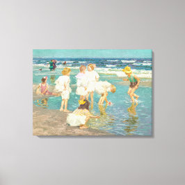 Vintage Impressionist Beach Scene Canvastryck