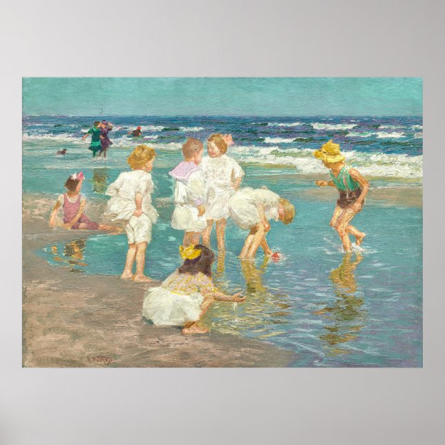 Vintage Impressionist Beach Scene Poster (Framsidan)