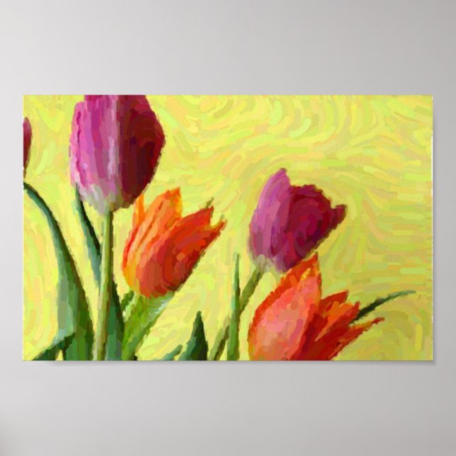 Vintage Impressionist Tulips Poster (Framsidan)