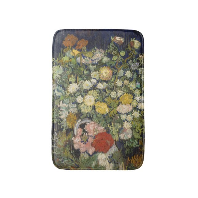 Vintage Impressionistiskt Blomsterbukett Van Gogh Badrumsmatta (Framsidan (Vertikal))