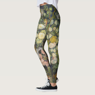 Vintage Impressionistiskt Blomsterbukett Van Gogh Leggings