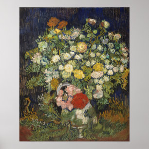 Vintage Impressionistiskt Blomsterbukett Van Gogh Poster