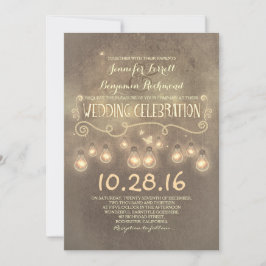 Vintage - inbjudan till bröllopsbröllop med ljus