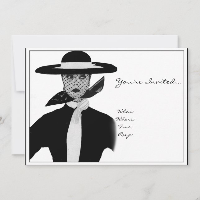 Vintage-inbjudan till hög societet inbjudningar (Framsida)