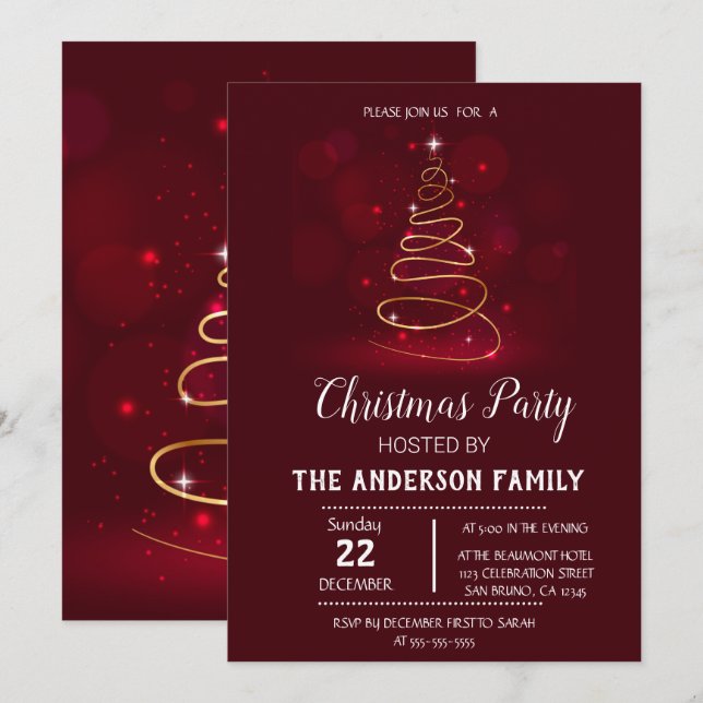 Vintage-inbjudan till jul-Helgdag Inbjudningar (Fram/baksida)