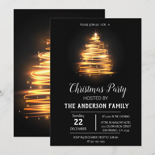 Vintage-inbjudan till jul-Helgdag Inbjudningar (Fram/baksida)