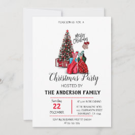 Vintage-inbjudan till jul-Helgdag Inbjudningar