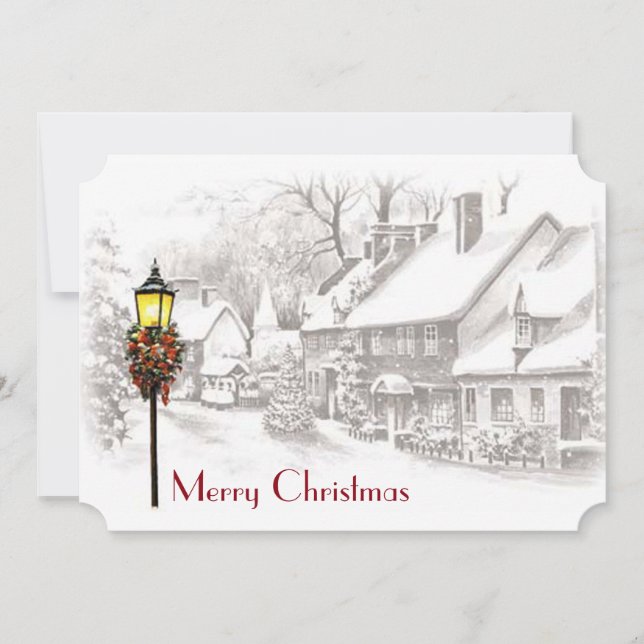 Vintage-inbjudan till julfest inbjudningar (Framsida)