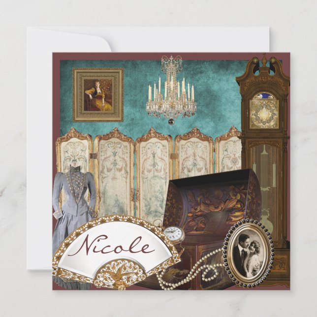 Vintage Inbjudningskort för möhippan (Framsida)