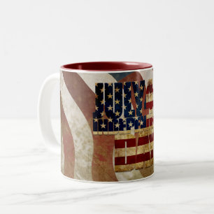 Vintage Independence day 4:e-design Två-Tonad Mugg