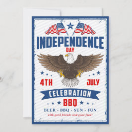 Vintage Independence day 4 juli Inbjudningar
