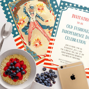 Vintage Independence day Antique Americana-Inbjudn Inbjudningar