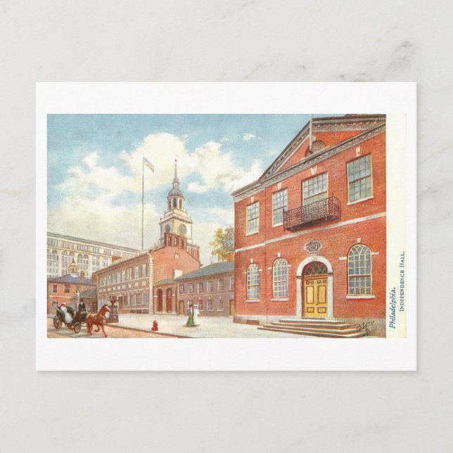 Vintage Independence Hall, Philadelphia, Penn. Vykort (Framsida)