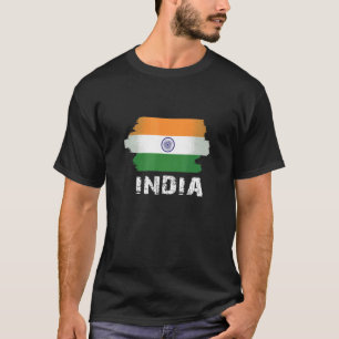 Vintage India Flagga India Karta Sport India Citiz T Shirt