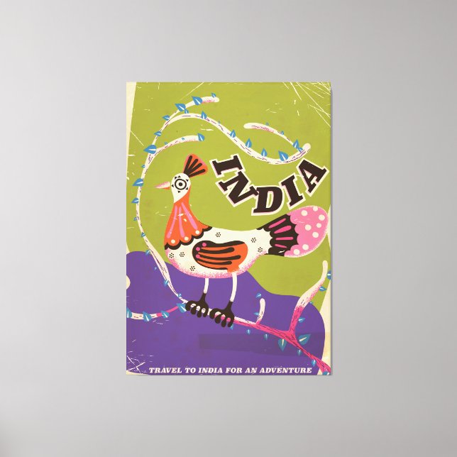 Vintage India Travel-affisch Canvastryck (Framsida)