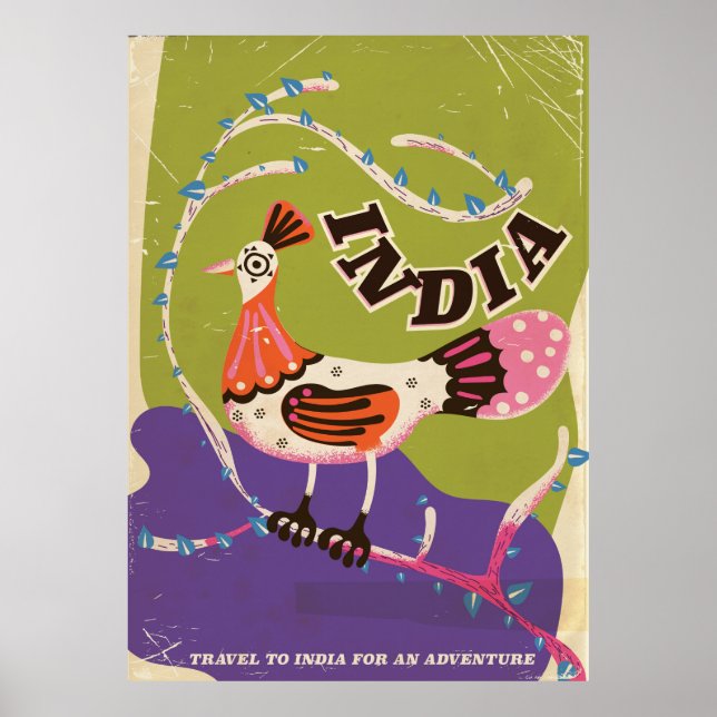 Vintage India Travel-affisch Poster (Framsidan)
