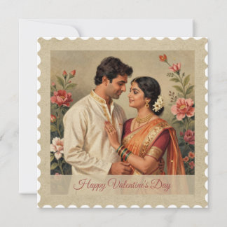 Vintage Indian Attire – Valentine’s Day Card Julkort