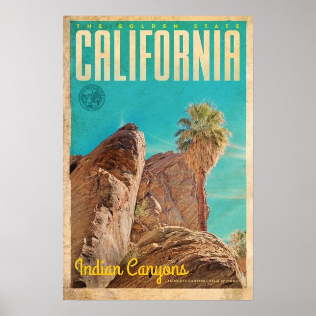 Vintage Indian Canyons Travel Poster (Framsidan)