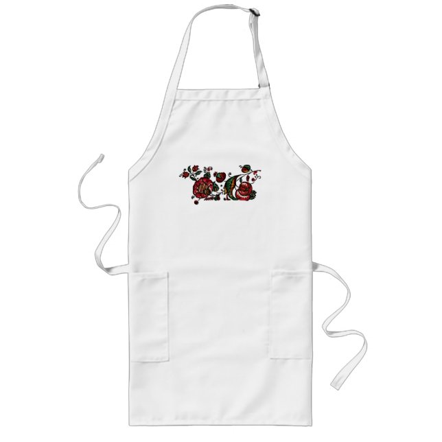 Vintage Indian Cotton Chintz Fabric Långt Förkläde (Framsidan)