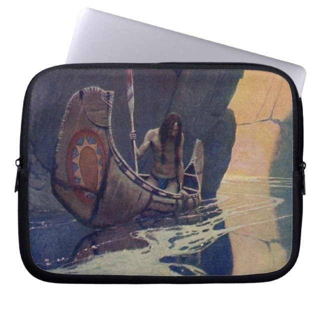 Vintage Indian Kanot Paddling Sol Classic Laptop Sleeve (Framsidan)