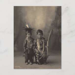 Vintage indian : Two Little Braves, Sac & Fox - Vykort