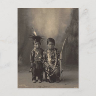 Vintage indian : Two Little Braves, Sac & Fox - Vykort