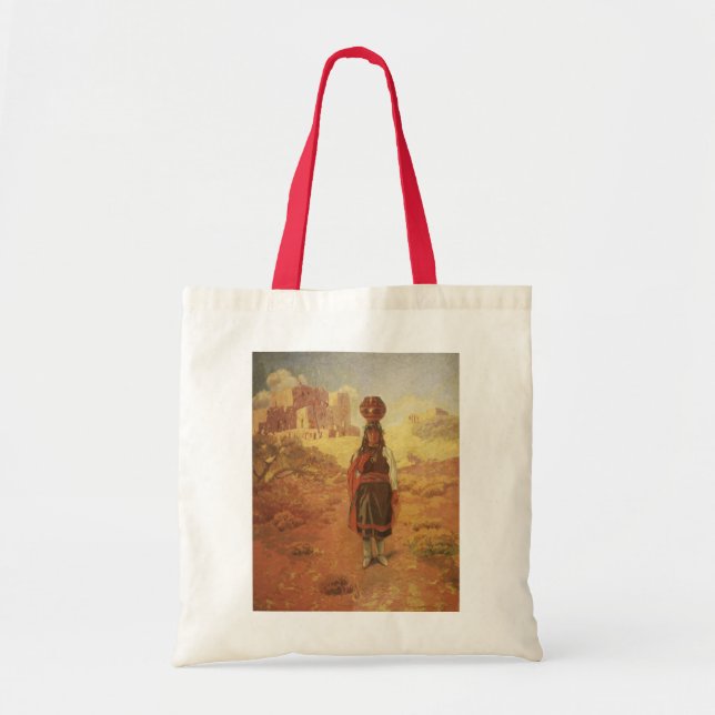 Vintage Indian Vatten Carrier by EW Rollins Tygkasse (Framsidan)