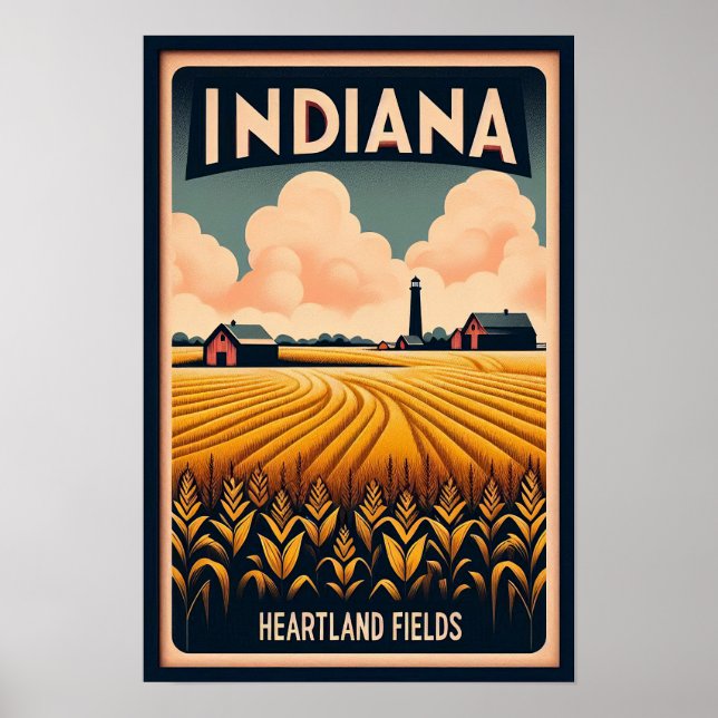 Vintage Indiana Bondelandskap Poster (Framsidan)