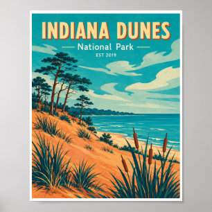 Vintage Indiana Dunes National Park Resa Poster