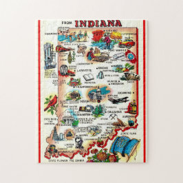 Vintage Indiana Illustrerad 11x14 Pussel