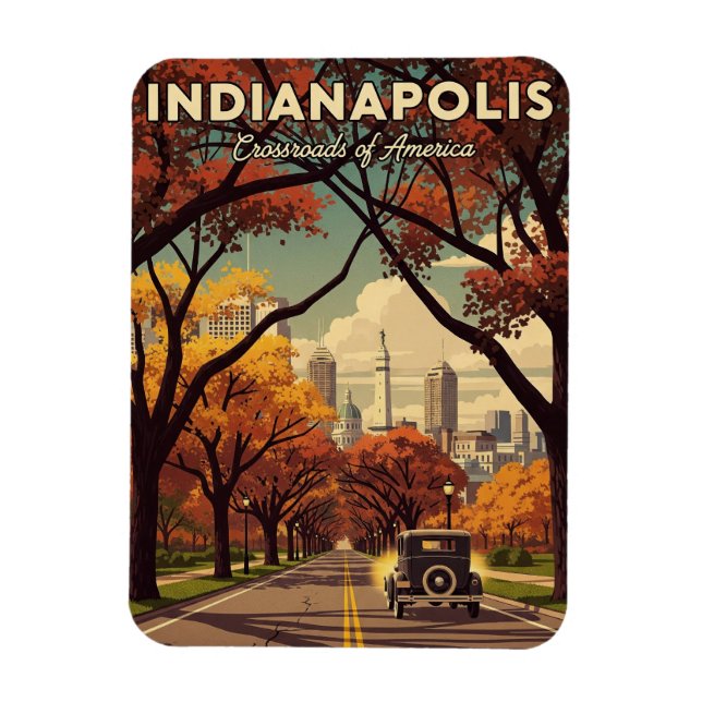 Vintage Indiana Indianapolis Magnet (Vertikal)
