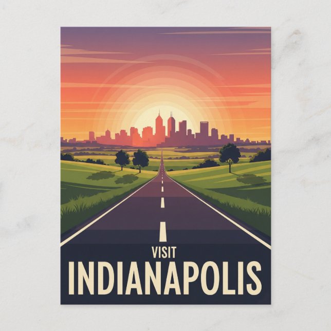 Vintage Indiana Indianapolis Vykort (Framsida)