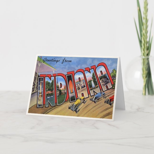 Vintage Indiana Kort (Framsida)