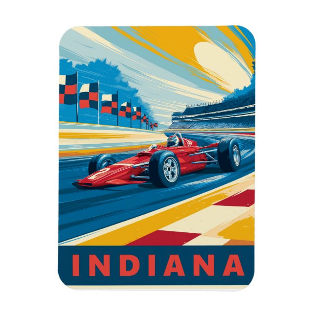 Vintage Indiana Tävla Magnet (Vertikal)