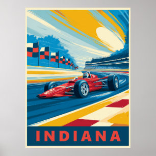 Vintage Indiana Tävla Poster