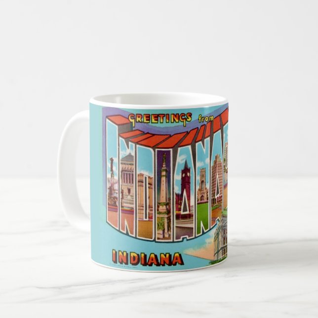 Vintage Indianapolis Hälsning Kaffemugg (Framsida vänster)