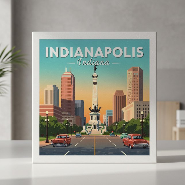 Vintage Indianapolis Indiana Kakelplatta (Skapare uppladdad)