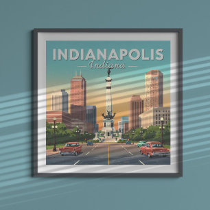 Vintage Indianapolis Indiana Poster