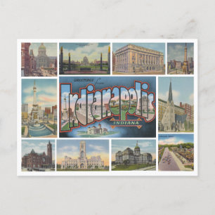 Vintage Indianapolis, Indiana vykortskollage Vykort