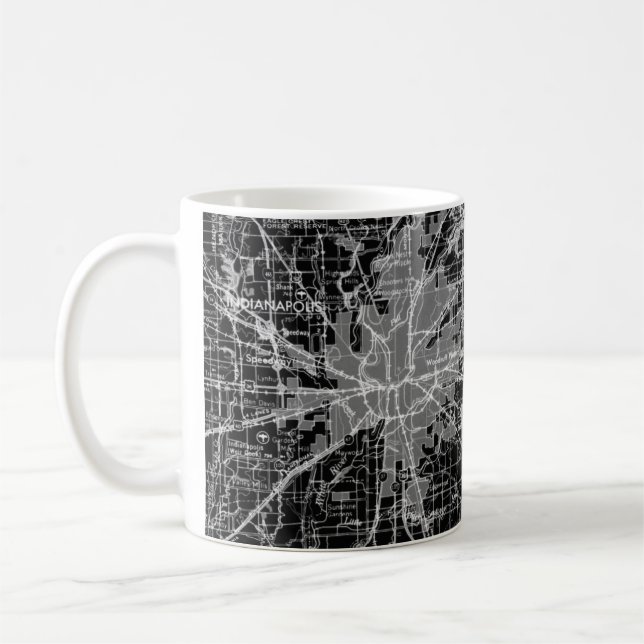Vintage Indianapolis Karta Kaffemugg (Vänster)