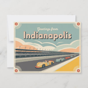 Vintage Indianapolis vykort   Hälsning från