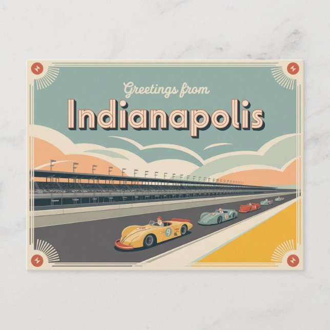 Vintage Indianapolis vykort | Hälsning från (Framsida)