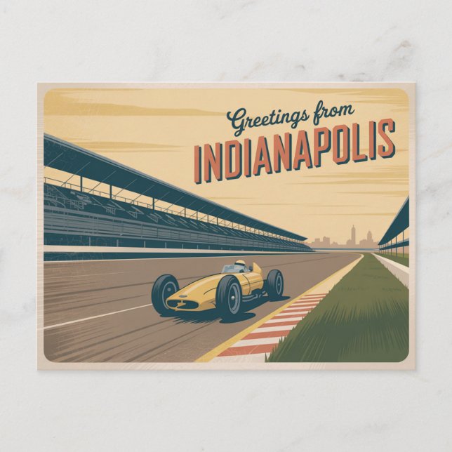 Vintage Indianapolis vykort | Hälsning från (Framsida)