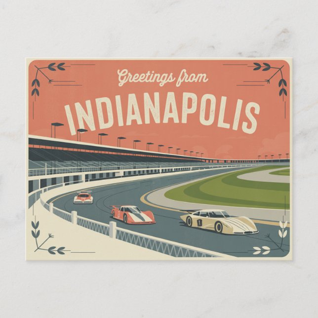 Vintage Indianapolis vykort | Hälsning från (Framsida)