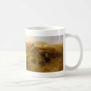 Vintage indianer, buffeljakt av CM Russell Kaffemugg