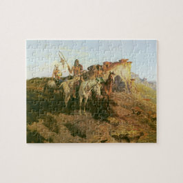 Vintage indianer, präriens lurande, Seltzer, Pussel