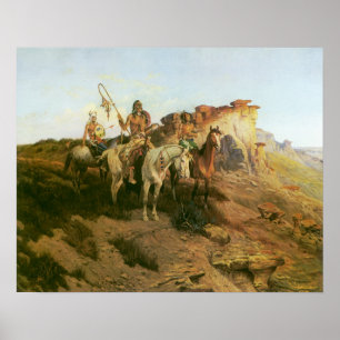 Vintage indianer, prärieprofeter, Seltzer Poster