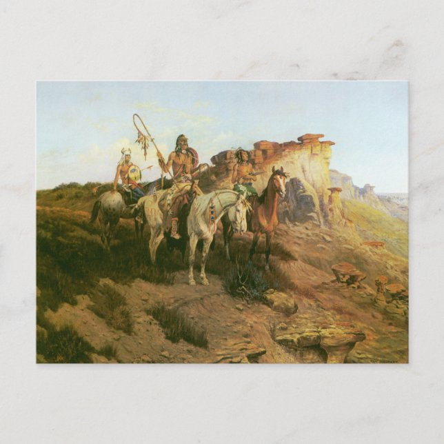 Vintage indianer, prärieprofeter, Seltzer Vykort (Framsida)
