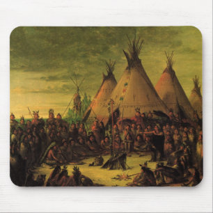 Vintage indianer, rådet i Sioux Krig av Catlin Musmatta