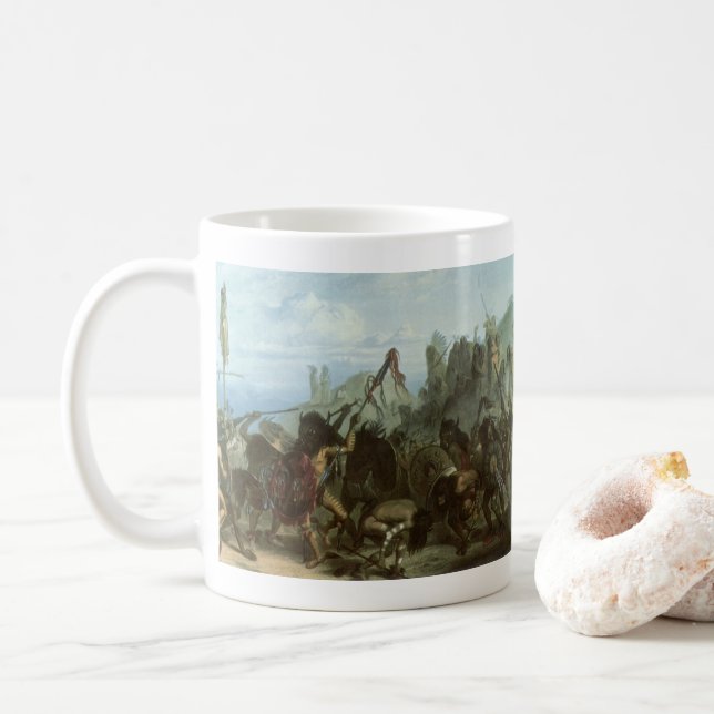 Vintage Indians, Bison Dance av Karl Bodmer Kaffemugg (Med munk)